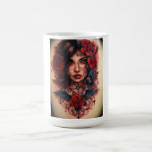 Mug Magique Rose de style tatouage belle boussole évoquant (Centre)
