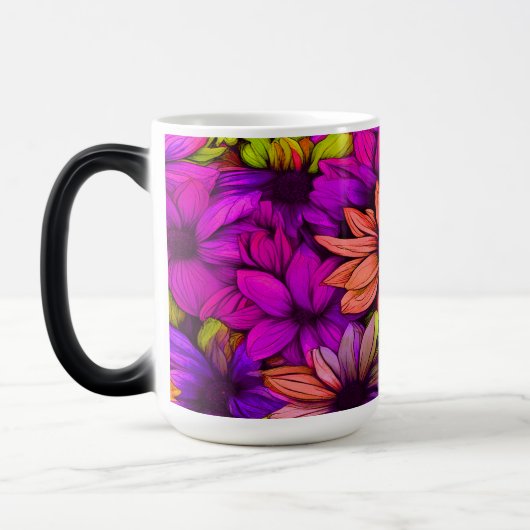 Mug Magique Rose orange vert pourpre Abstrait - (Gauche)
