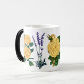 Mug Magique Roses Jaunes & Lavande Douce Élégance Florale (Devant gauche)