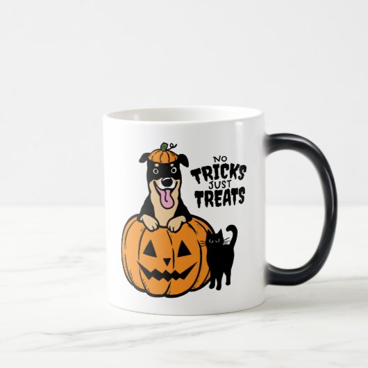 Mug Magique Rottweiler Halloween Pas de bons mots juste traite (Droite)