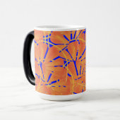 Mug Magique Royal Blue And Citrus Orange Tropical Art Design (Devant gauche)