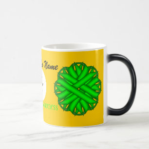 Mug Magique Ruban de fleurs vert de chaux Tmpl par Kenneth Yon