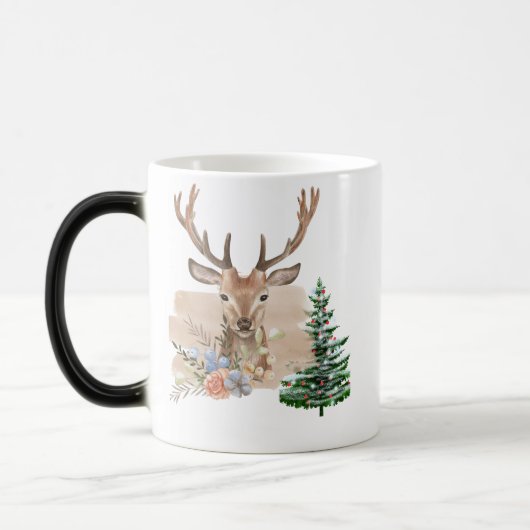 Mug Magique Rustic Christmas Tree with Brown-Beige Watercolor (Gauche)