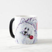Mug Magique Saint Valentin Poméranie Blanche (Devant gauche)