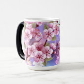 Mug Magique Sakura rose sur la peinture Arrière - plan (Devant gauche)