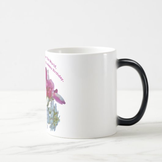 Mug Magique Salutation d'anniversaire pour les femmes sur le M (Droite)