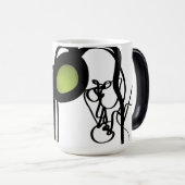 Mug Magique Salutations de Philydion : Abstrait noir & blanc (Devant droit)