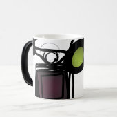 Mug Magique Salutations de Philydion : Abstrait noir et blanc (Devant gauche)