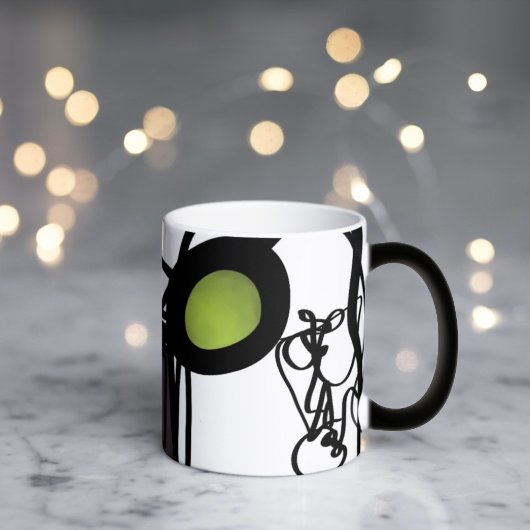 Mug Magique Salutations de Philydion : Abstrait noir et blanc