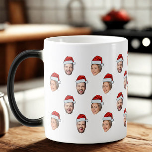Mug Magique Santa Hat Personnalisé Visage 2 Photo Cadeau de No