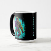 Mug Magique Sasquatch Bigfoot en Turquoise et noir (Devant gauche)