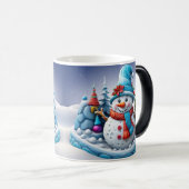 Mug Magique Schneemann in Winterlandschaft -  (Devant droit)