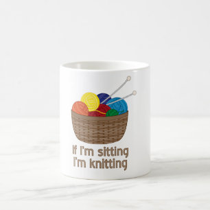Mug Magique Si je suis se reposant moi tricote