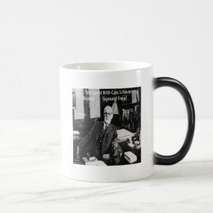 Mug Magique Sigmund Freud Dans Son Bureau & Citation de Chat D
