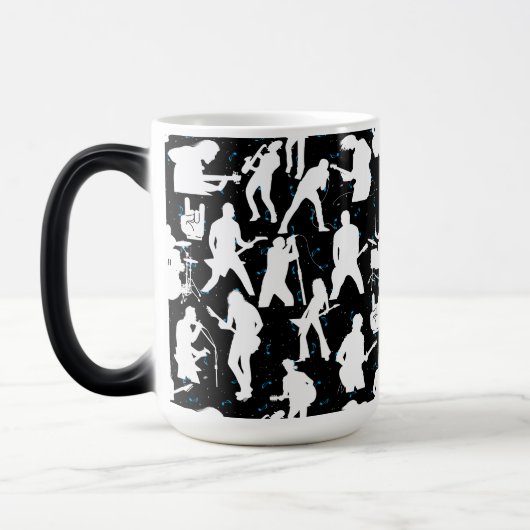 Mug Magique Silhouette de bande de rock Motif.w Black BG (Gauche)