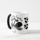 Mug Magique Silhouette de deux cygnes dans l'eau (Devant gauche)