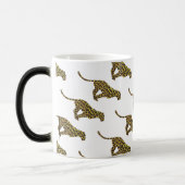 Mug Magique Silhouette de léopard marron et jaune (Gauche)