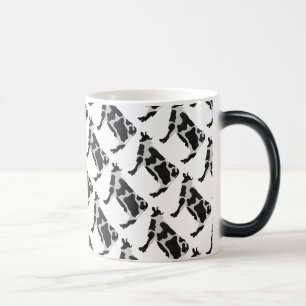 Mug Magique Silhouette de vache noire et blanche