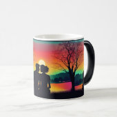 Mug Magique Silhouette romantique Couple Couple (Devant droit)