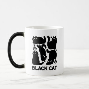 Mug Magique Silhouettes de chat noir - Design Feline mignon