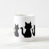 Mug Magique Silhouettes de chat noir Papillon rose (Centre)