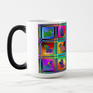 Mug Magique Silhouettes de chien Création de Motif de grille c