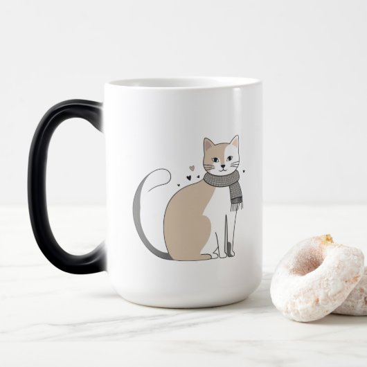 Mug Magique Simple mignonne chatte chatte animal meow pet Vale (Avec donut)
