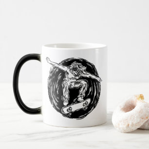 Mug Magique Skater légendaire faisant du ski de fond en milieu