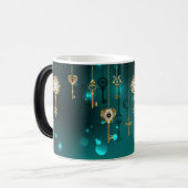 Mug Magique Skeleton Keys on Green Background (Devant gauche)