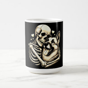 Mug Magique Skeleton serrant chien Halloween berger allemand