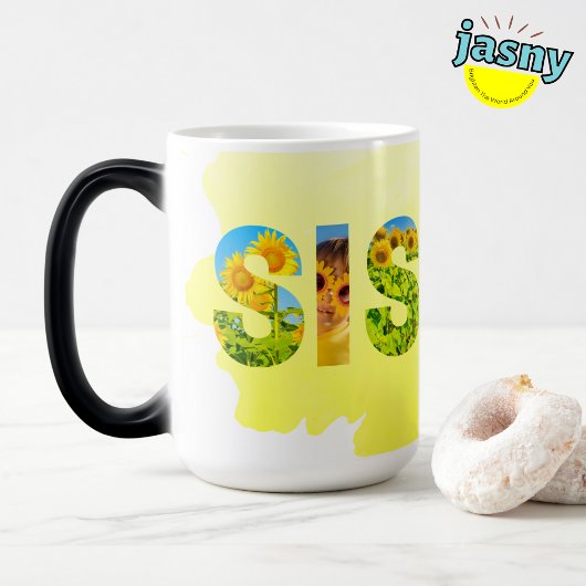 Mug Magique Soeur unique Thème Jaune Tournesol