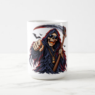 Mug Magique Sombre Halloween de la Faucheuse – Crâne avec Faux