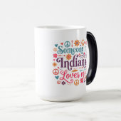 Mug Magique Someone in Indiana Loves Me Boho Hippie Design (Devant droit)