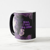 Mug Magique Sorcière de café sur noir (Devant gauche)