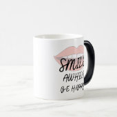 Mug Magique Souriez tout en étant heureux, citations positives (Devant droit)
