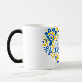 Mug Magique Soyez avec l'Ukraine lettrage et coeur (Gauche)
