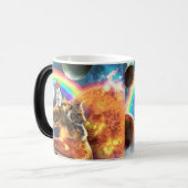 Mug Magique Space Galaxy Cat Riding Tiger sur Pizza (Devant gauche)