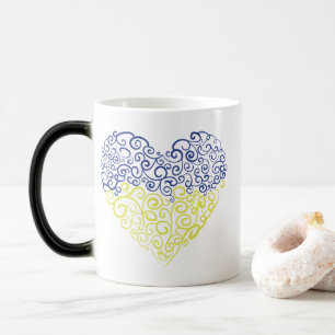 Mug Magique Spiral tourbillons mehandi coeur drapeau ukrainien