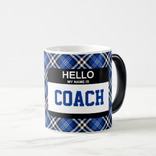 Mug Magique Sports Bonjour Mon Nom Est COACH Nametag Blue Plai