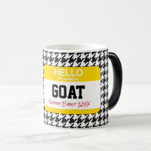 Mug Magique Sports Bonjour Mon nom est GOAT Houndstooth Année