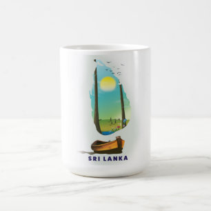Mug Magique Sri Lanka Carte illustrée affiche touristique.