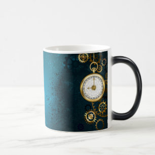 Mug Magique Steampunk turquoise Background with Gears