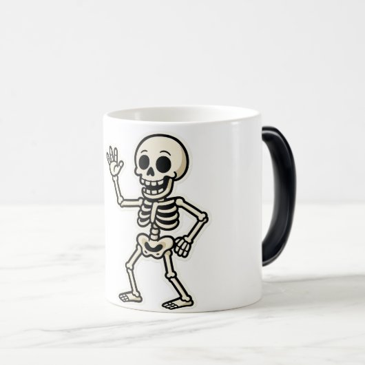 Mug Magique Sticker en squelette Dansant amusant - Jolie Hallo (Devant droit)