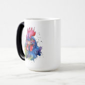 Mug Magique Style d'aquarelle de poulet du coq du pays (Devant gauche)