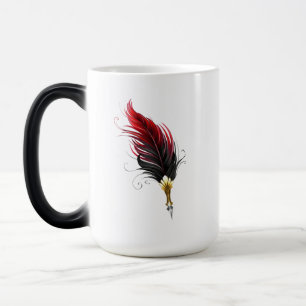 Mug Magique Stylo rouge en plumes avec nib or