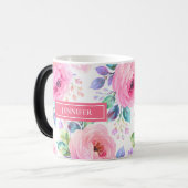 Mug Magique Sunrise Floral Boho Custom Name Design (Devant gauche)