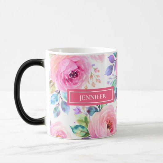 Mug Magique Sunrise Floral Boho Custom Name Design (Gauche)