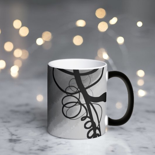 Mug Magique Sur la grille : gris Abstrait, noir et blanc