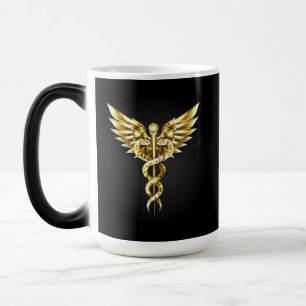 Mug Magique Symbole caducée polygonal or