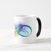 Mug Magique Symbole d'infini avec plume arc-en-ciel (Devant droit)